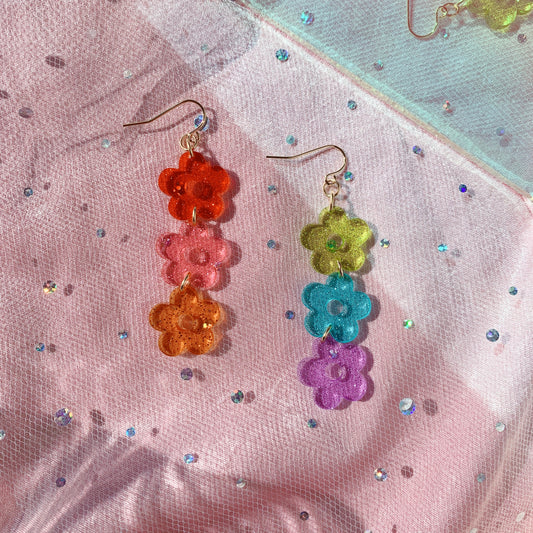 Rainbow Jelly Glitter Flower Chain