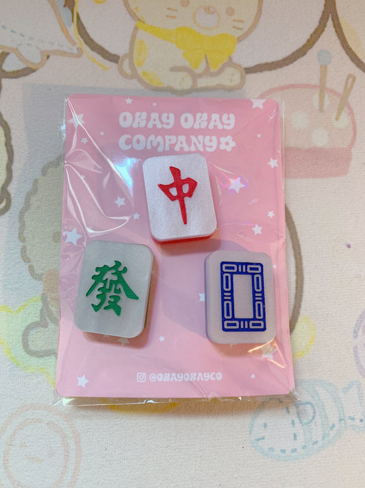 Mahjong Dragon Tiles Pin Set